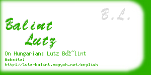 balint lutz business card